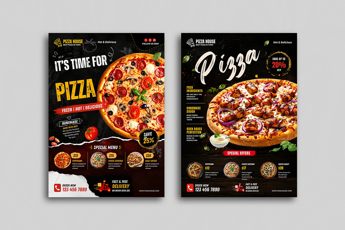 Pizza Flyer Template | Canva, a Flyer Template by ArtisticLand (Photo 3 of 4)