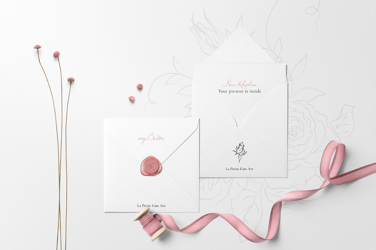 Minimalistic Line Art Roses, a Decorative Illustration by La Petite Line Art (Photo 11 of 12)