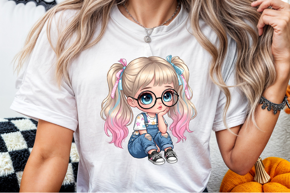 Quirky Cute Little Girl Clipart, an Illustration by Sublimation Artist (Photo 4 of 9)