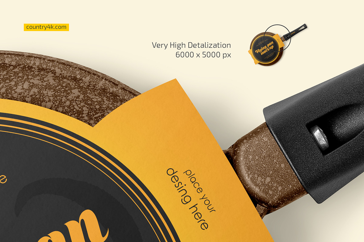 Frying Pan Mockup Set, a Household Mockup by Country4k (Photo 3 of 4)