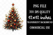 Red Gold Christmas Clipart, an Illustration by Designking (Thumbnail 4 of 5)