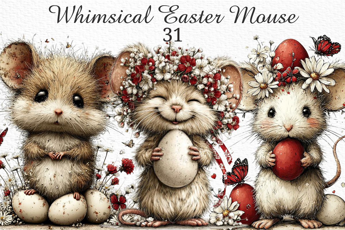 Whimsical Easter Mouse Clipart Png, an Illustration by Craft Nest (Photo 1 of 11)