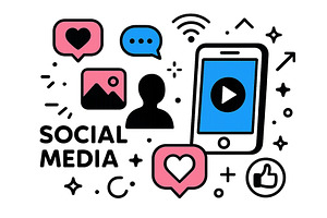Vector illustration of social media, a Technology Illustration by ZinetroN