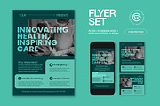 Green Utilitarian Hospital Flyer Set, a Flyer Template by graphicook (Thumbnail 1 of 3)