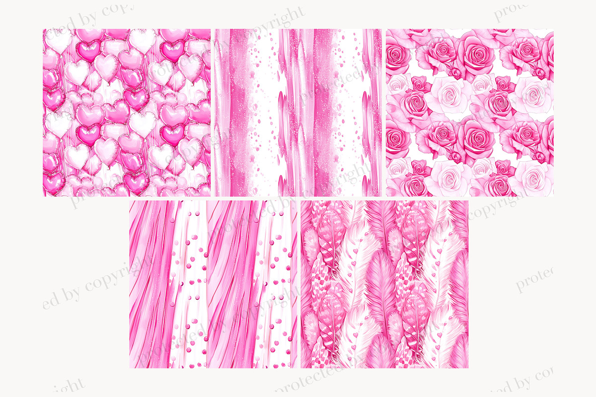 Valentine Digital Paper Collection, a Pattern Graphic by GlamArtZhanna (Photo 3 of 4)
