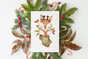 FUNNY CHRISTMAS watercolor set, an Animal Illustration by erasovas (Thumbnail 2 of 8)