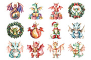 Christmas Dragon Clipart, an Illustration by Design Market (Thumbnail 3 of 4)