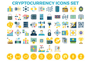 Cryptocurrency and Blockchain Icons