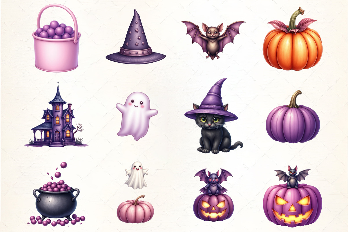 Purple Halloween Sublimation Clipart, an Illustration by CrexoraLab (Photo 2 of 5)