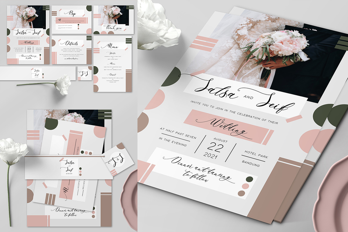 Simple Wedding Invitation Set, an Invitation Template by Aarley Kaiven (Photo 1 of 4)