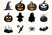Luxury Black Halloween Clipart, an Illustration by CrexoraLab (Thumbnail 2 of 5)