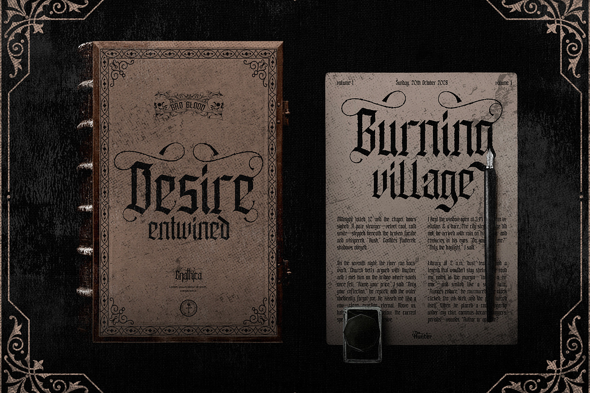 Enathica - Vampire Horror Font, a Blackletter Font by Inviline.co (Photo 9 of 15)