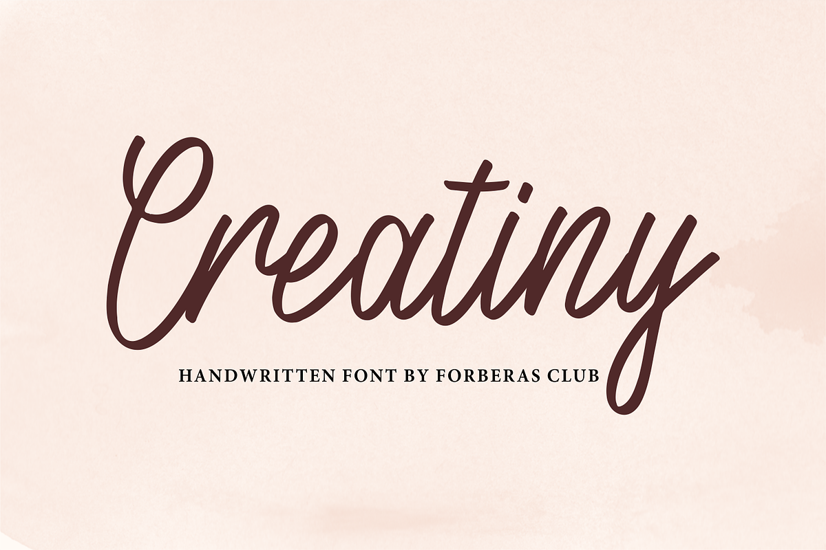 Creatiny | Handwritten Font, a Script Font by Forberas Club (Photo 1 of 7)