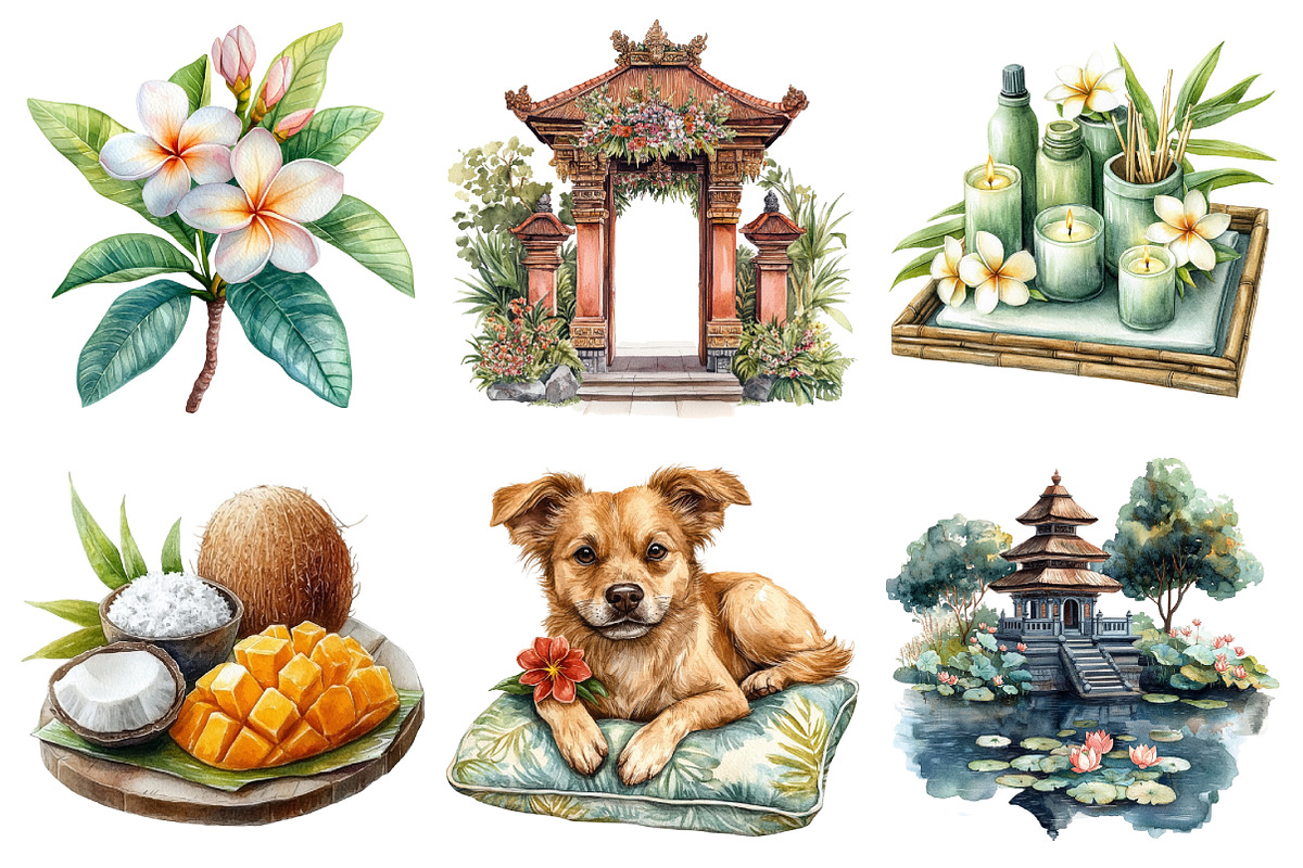 Bali Clipart Bundle, an Illustration by Daily.Designs (Photo 2 of 5)