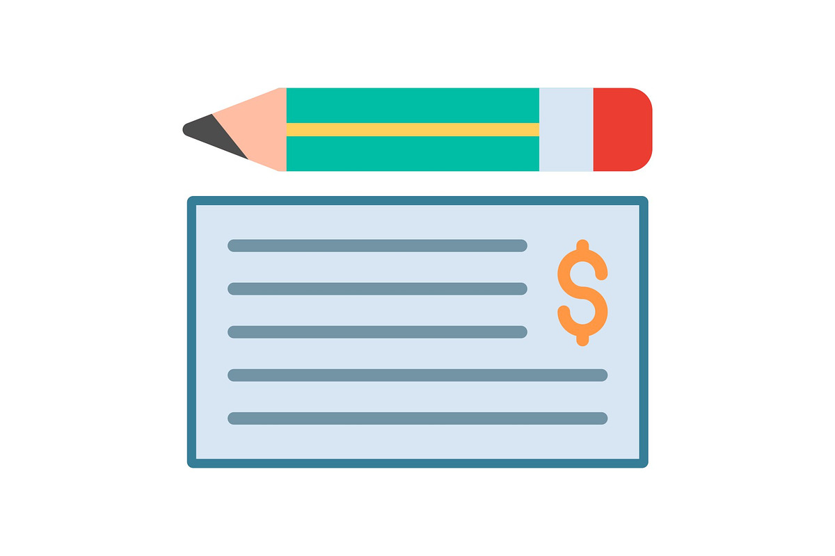 Bank Check Flat Icon, a Duotone Icon by Pexelpy (Photo 1 of 2)