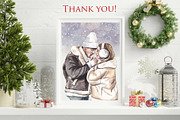FAMILY CHRISTMAS watercolor clipart, an Illustration by Elena_Sedova (Thumbnail 7 of 8)