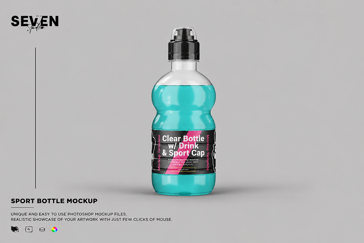 Sport Cap Bottle Mockup, a Household Mockup by Se٧enStudio (Photo 1 of 2)