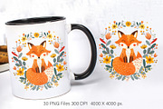 Fox with flowers. TShirt Sticker., an Animal Illustration by KENO Mascots (Thumbnail 5 of 11)