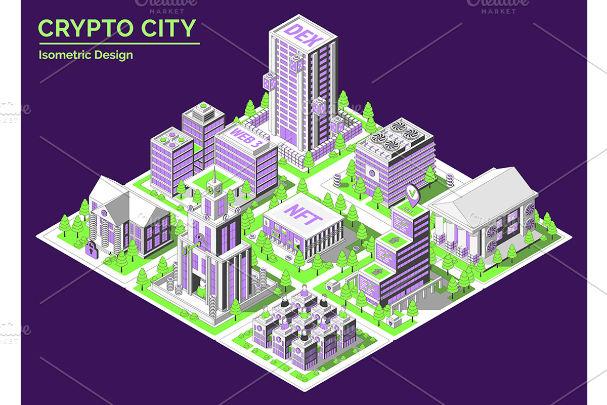 Office Area Landscape Crypto City, an Object Graphic by 35lab