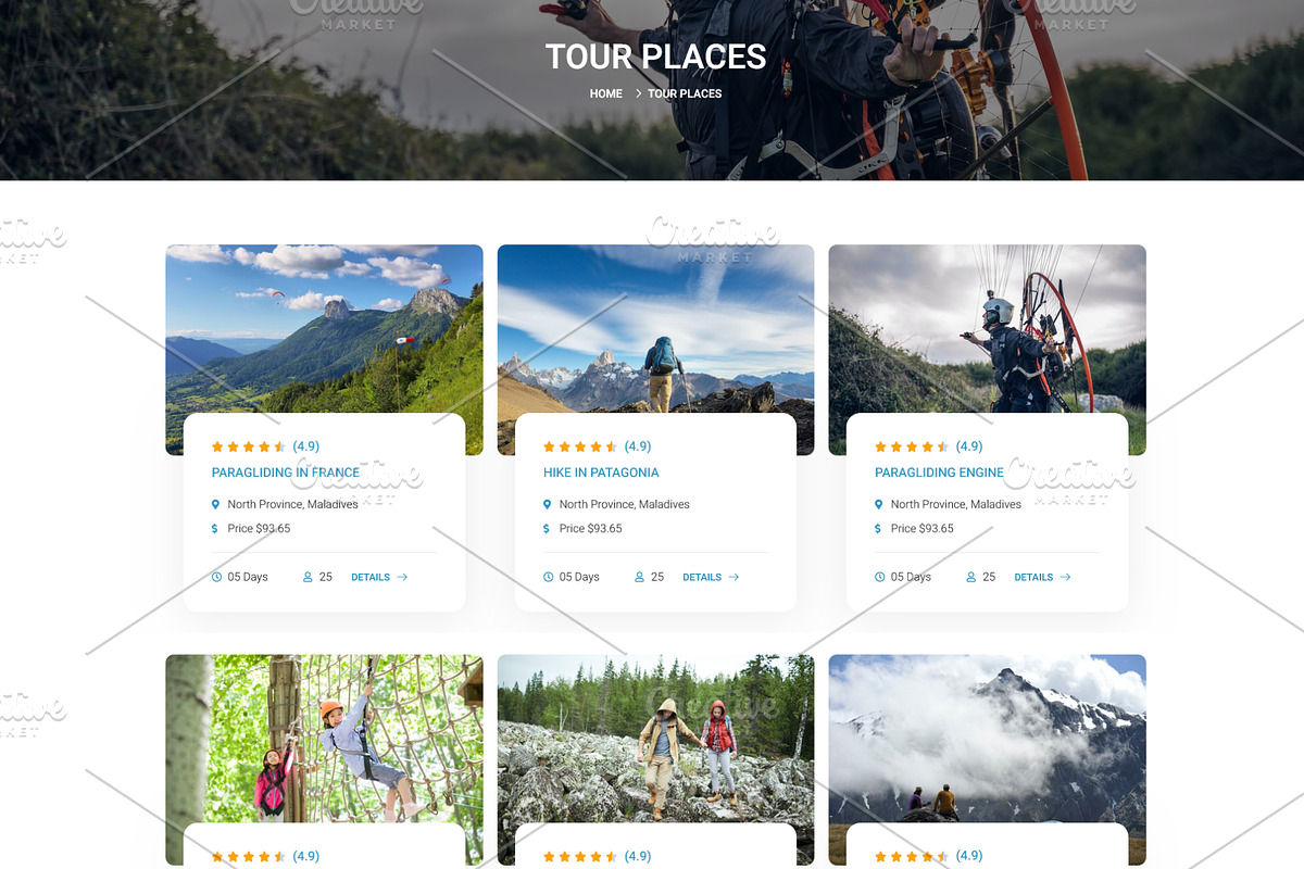 Hiking Skiing & Paragliding Template, a WordPress Template by HasnainDEV (Photo 3 of 6)