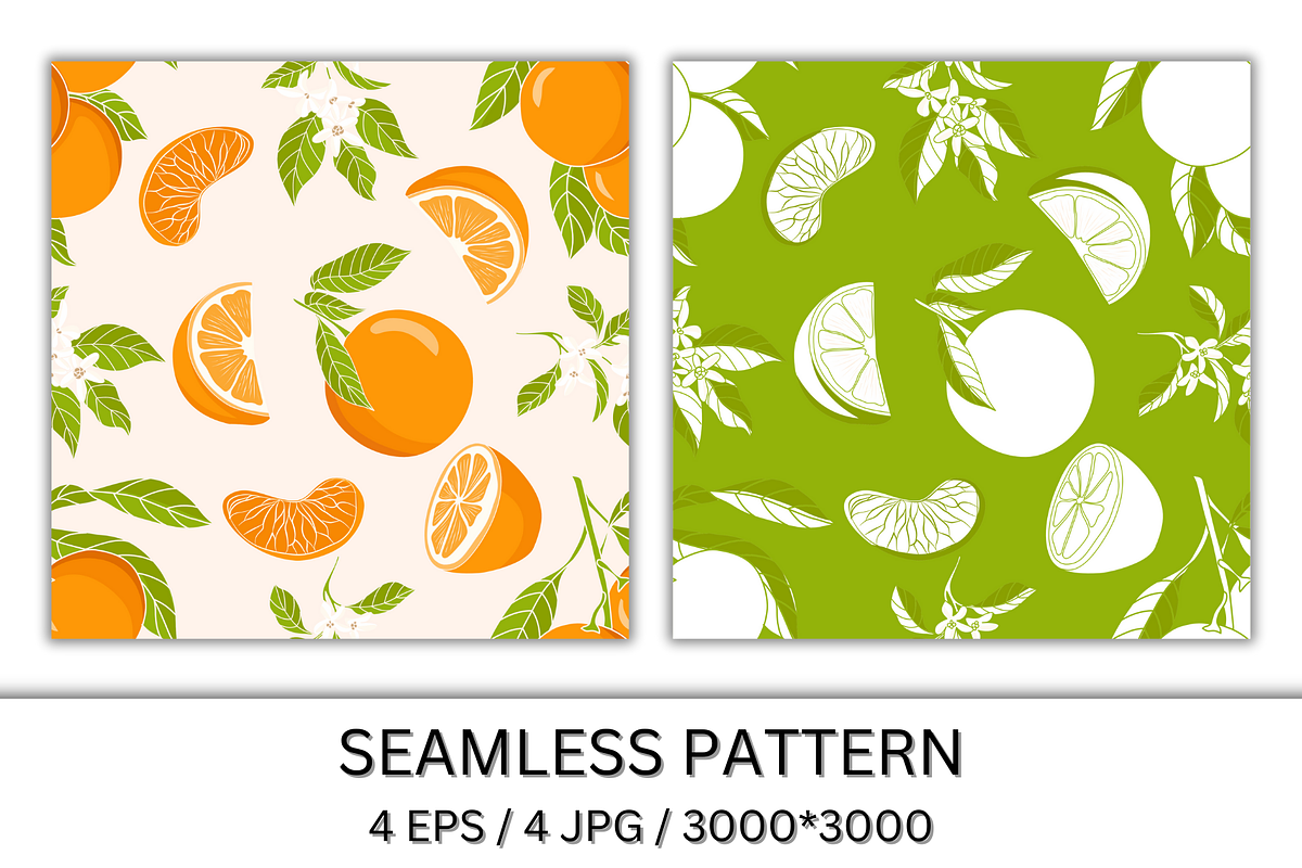 Orange Seamless Pattern, a Pattern Graphic by wind mill (Photo 3 of 4)