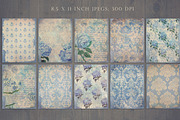 Blue shabby chic collage sheets, a Pattern Graphic by Paper Farms (Thumbnail 2 of 2)
