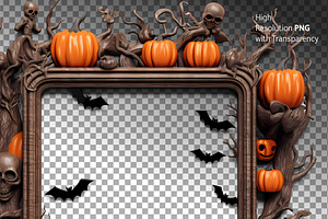 Terrifying Halloween Frames Set