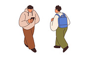 People citizens walk on street set, a Person Illustration by Good Studio (Thumbnail 8 of 10)