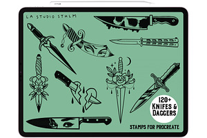 Knifes & Daggers - Tattoo Stamp Set