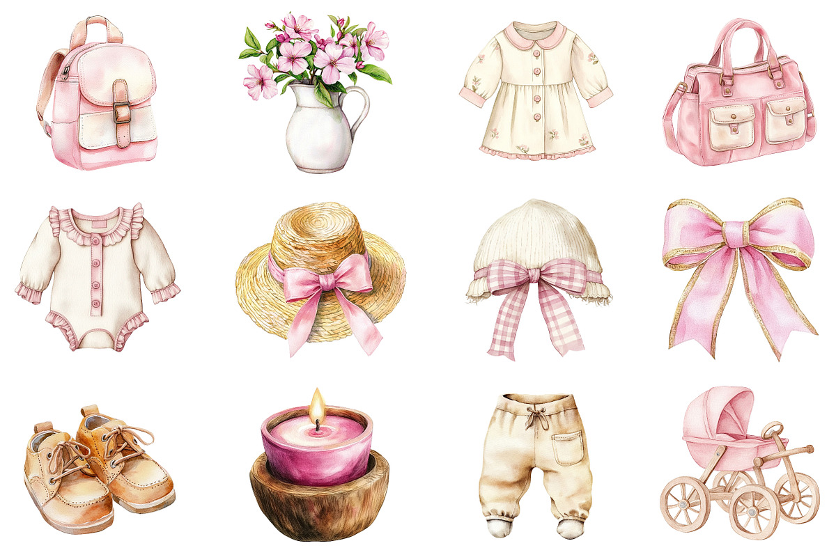 Watercolor Rustic Atelier Clipart, an Illustration by CitraGraphics (Photo 4 of 5)
