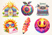 Groovy School Sublimation Clipart, an Illustration by Dream Creation (Thumbnail 3 of 5)
