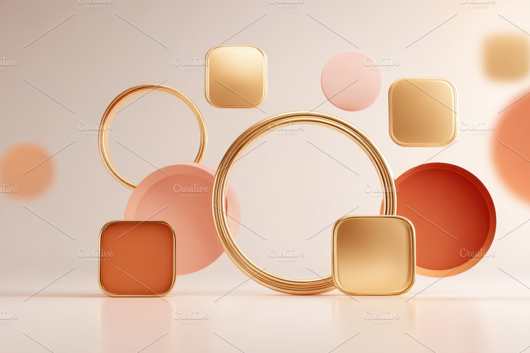 Abstract geometric shapes in soft colors, an Abstract Photo by AlyaAnd