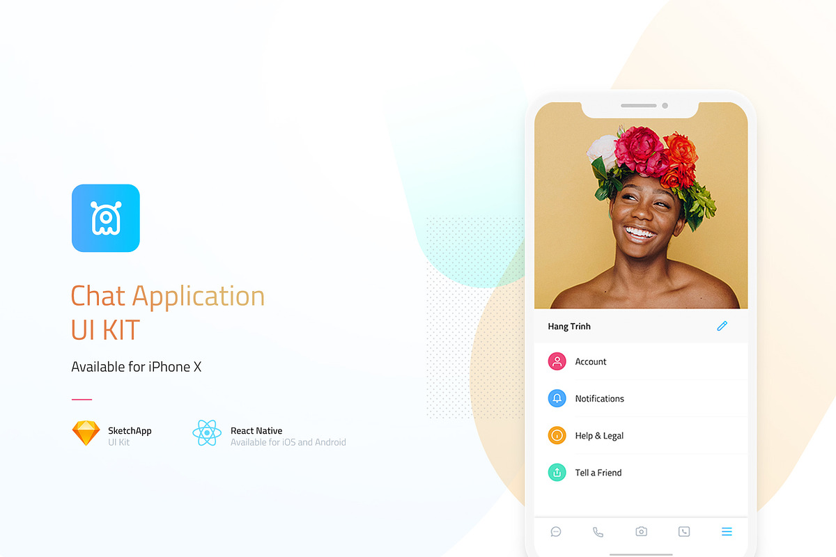 Chat App UI Kit, an UI Kit Template by Hoang Nguyen (Photo 2 of 4)