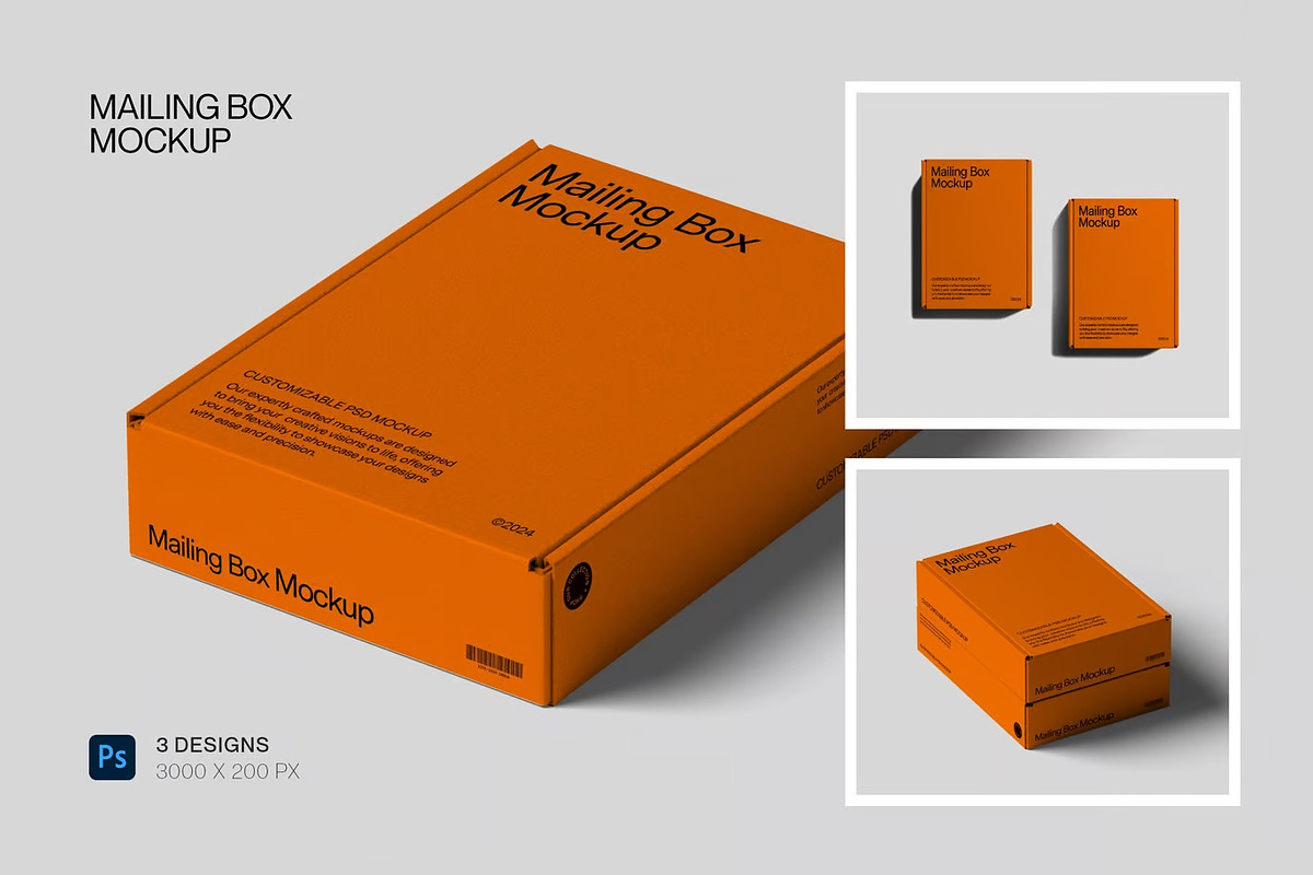 Mailing Box PSD Mockup, a Packaging Mockup by FDR Studio (Photo 1 of 4)