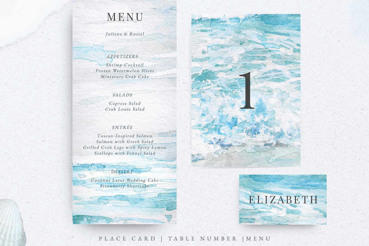 Cloudy Seascape Wedding Set preview 3
