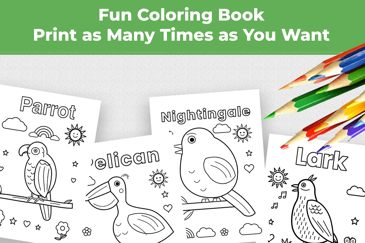 50 Pages Animal Coloring Book Kids, an Education Illustration by Mohammad Sarfaraz (Photo 9 of 15)