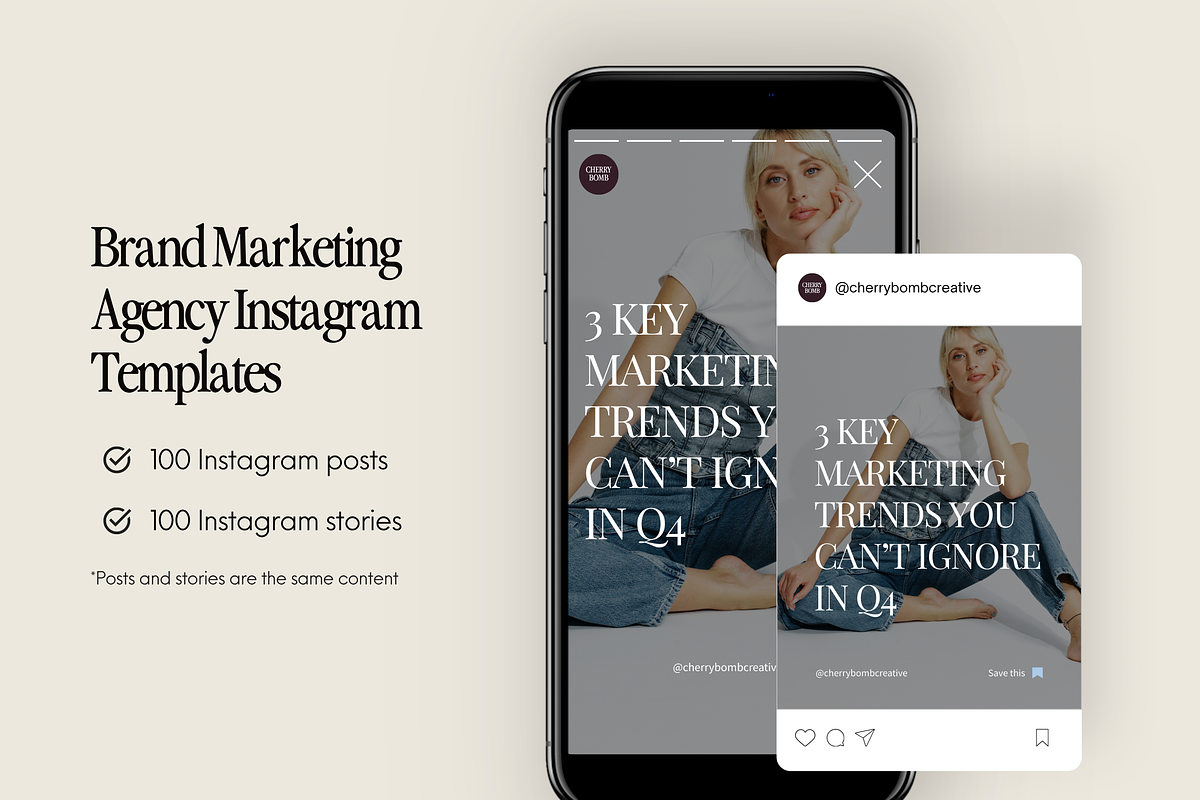 Pink Bold Instagram Canva Templates, a Social Media Template by Warmsoulgallery (Photo 5 of 11)