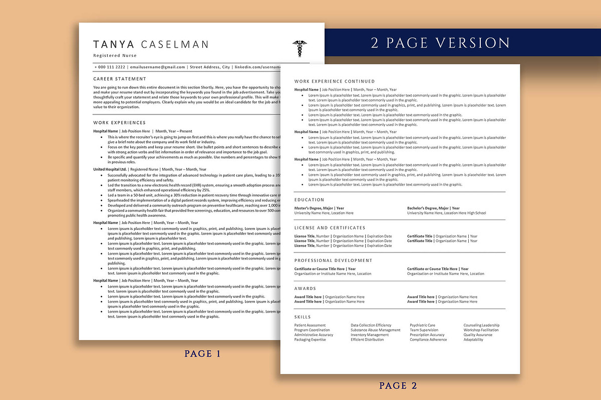 Nurse Resume Template, a Resume Template by VictoriousVita (Photo 3 of 7)