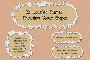 20 Liquefied Frame Photoshop Shapes