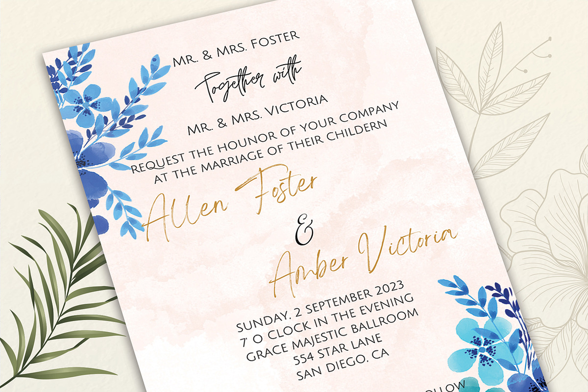 Wedding Invitation Card Template, an Invitation Template by FakhiiDesigns (Photo 3 of 7)