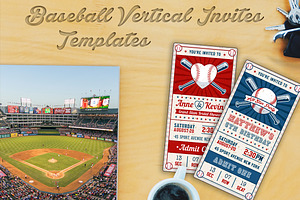 Baseball Ticket Party Invites 3, a Card Template by Pingebat