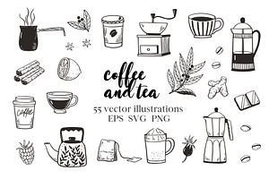 Coffee and tea. Vector illustrations, a Food Illustration by Robusta