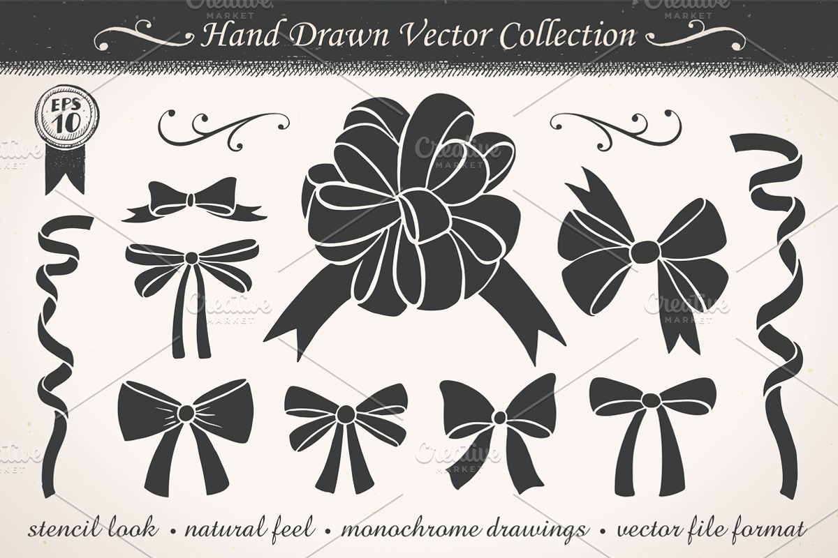 Graphic Ribbons and Bows, a Decorative Illustration by Inkant Studio (Photo 2 of 2)