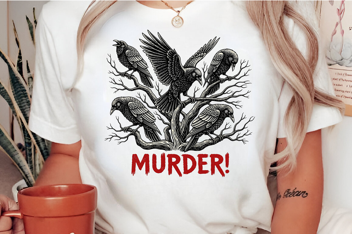 Murder Crows Halloween Sublimation, an Illustration by Craft Nest (Photo 2 of 6)