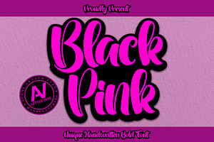 Black Pink Handwritten Bold Font