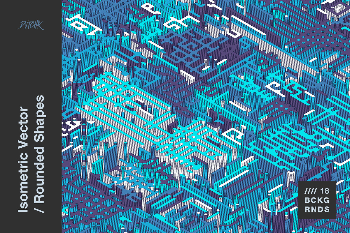Isometric Vector | Rounded Shapes, a Background Graphic by dvtchk (Photo 1 of 12)