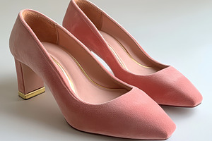 Pink Velvet Heels Stylish Footwear F, a Beauty & Fashion Photo by Pixeness Studio