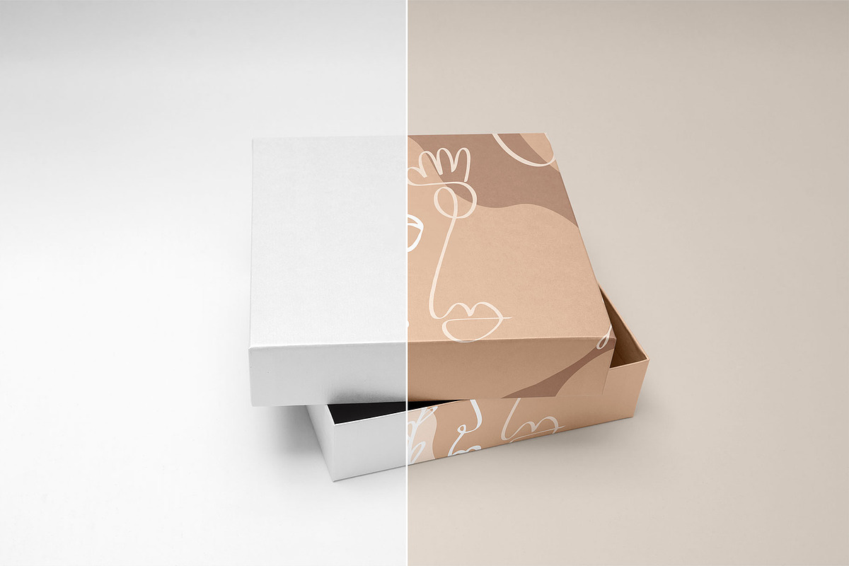 Packaging Gift Box Mockup | Layered, a Packaging Mockup by bazarova (Photo 7 of 11)