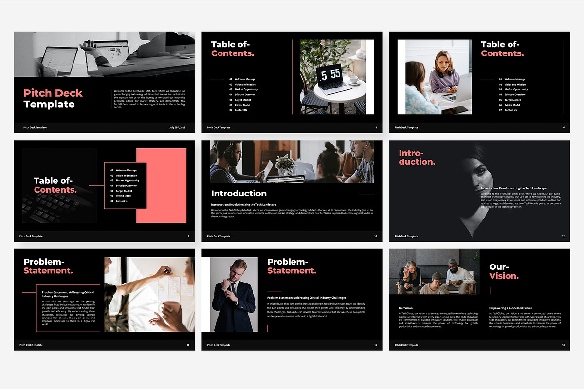 Pitch Deck PowerPoint Template, a Presentation Template by Gaize (Photo 6 of 11)