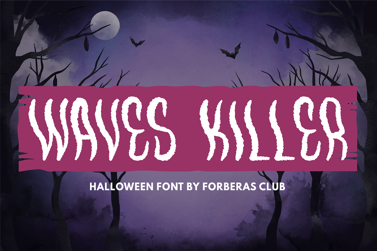 Waves Killer Halloween Pumpkin, a Font by Forberas Club (Photo 1 of 8)